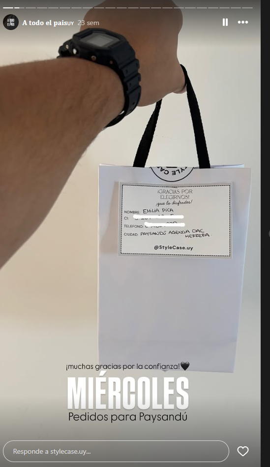 Pedido enviado a Paysandú